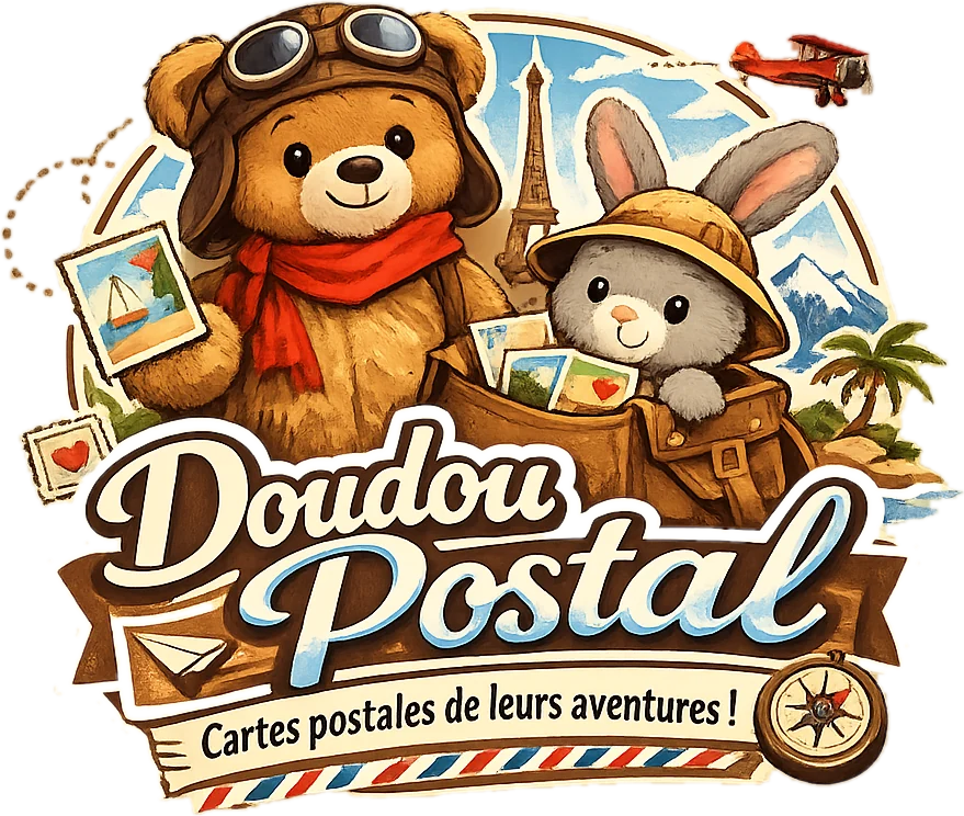 Doudou Postal : cartes postales de leurs aventures !